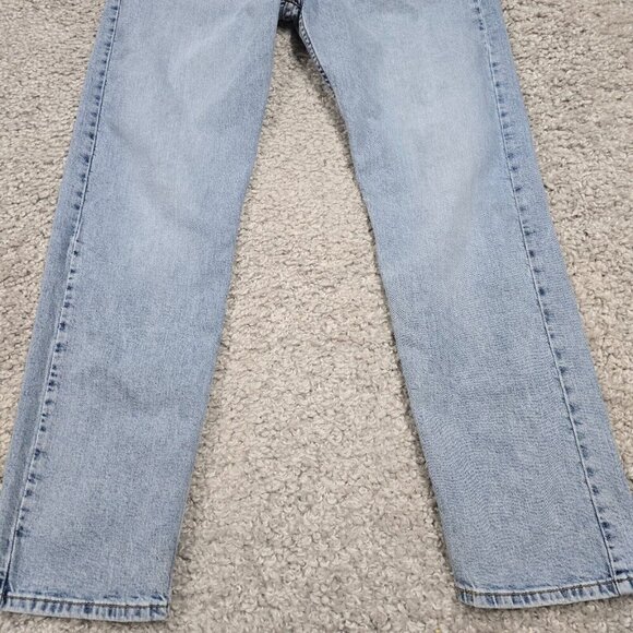 Levis 502 Jeans Men 36x32 (Fits 34x30) Blue Light Wash Tapered Mid Rise Denim - Picture 2 of 13